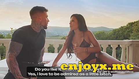 Brunette Honey Gets Down And Dirty With A Cool Sunset Backdrop - Andrea Retali